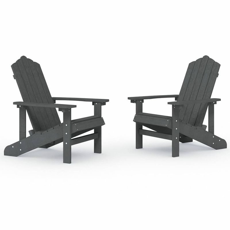 Foto van Vidaxl tuinstoelen 2 st adirondack hdpe antracietkleurig