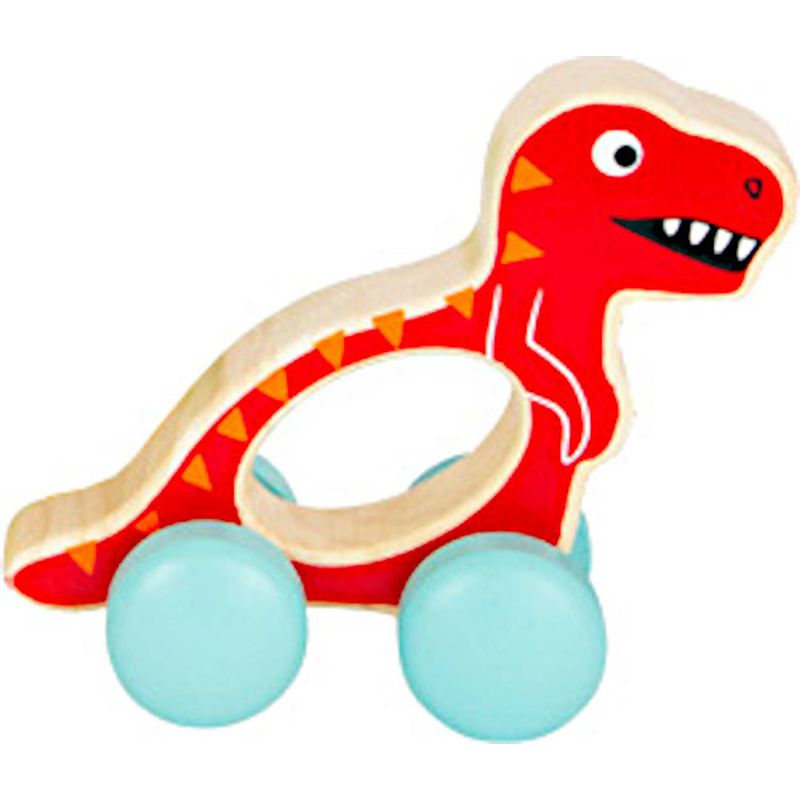 Foto van Small foot speelfiguur t-rex 13 x 5 x 8 cm hout rood/blauw