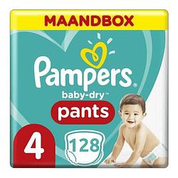 Foto van Pampers baby dry nappy pants maat 4 -128 luierbroekjes maandbox