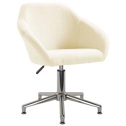 Foto van The living store eetkamerstoelen - draaibaar - crème - 63 x 56 x (76-88) cm - stof en metaal