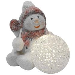 Foto van Peha kerstfiguur sneeuwman led 10 cm rood/wit