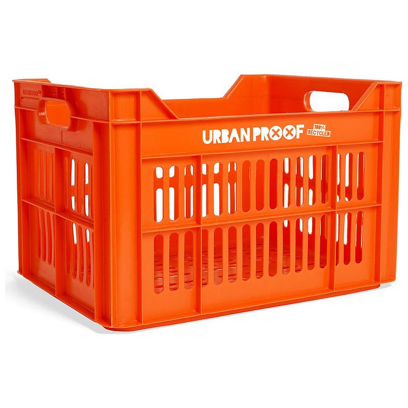 Foto van Urban proof fietskrat recycled kunststof 30l oranje 40x30x25 cm