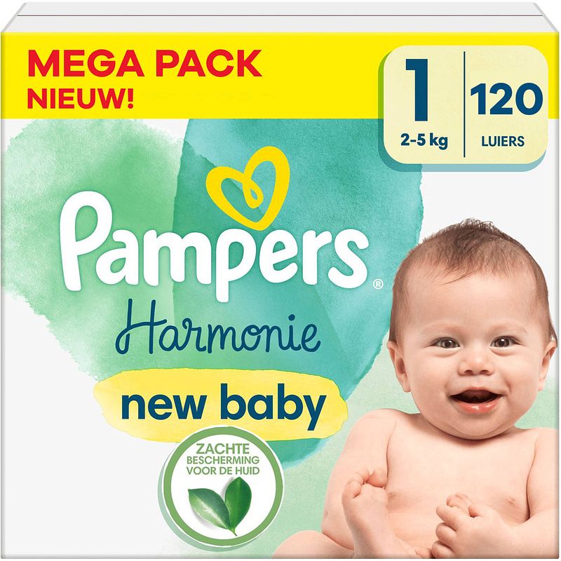 Foto van Pampers - harmonie - maat 1 - mega pack - 120 stuks - 2/5 kg