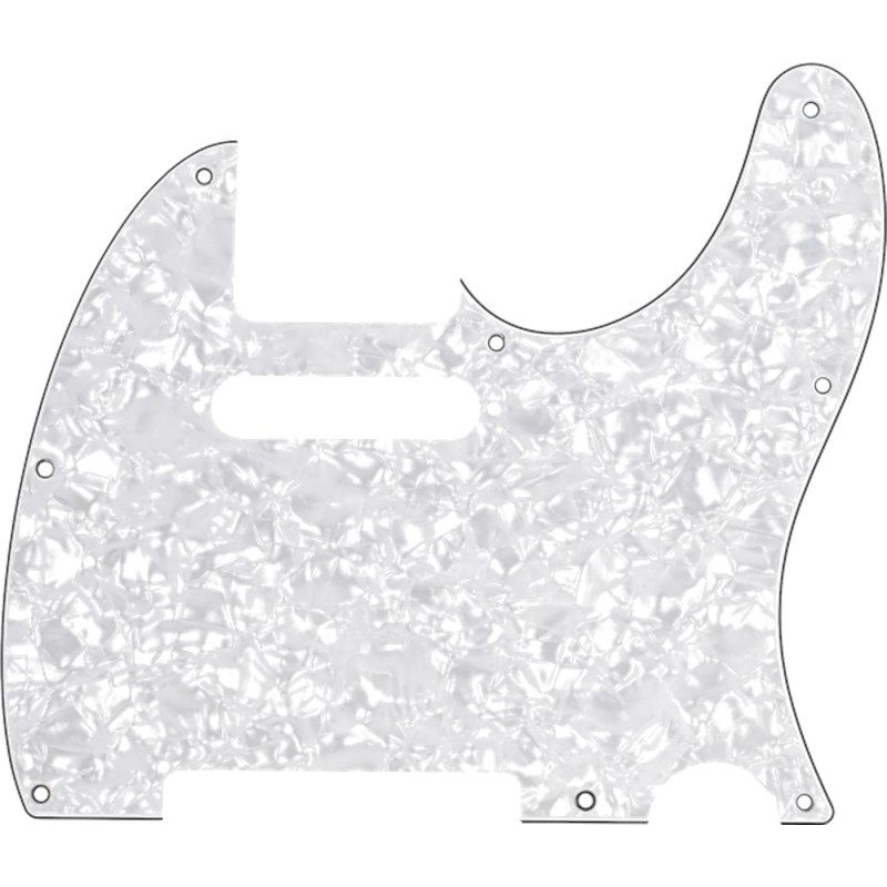 Foto van Fender 8-hole mount multi-ply telecaster pickguard white pearl slagplaat voor fender telecaster