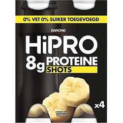 Foto van Hipro protein shots banaan 4 x 100ml aanbieding bij jumbo | 2 verpakkingen a 160450 gram of a 300 ml