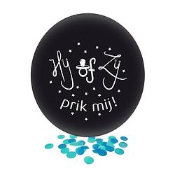 Foto van Gender reveal jongentje party/feestje confetti ballon zwart 60 cm - ballonnen