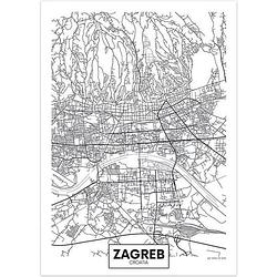 Foto van Canvas city map zagreb 30x40cm