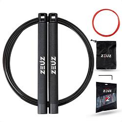 Foto van Zeuz® professioneel crossfit & fitness springtouw - verstelbaar - speed rope - volwassenen - zwart