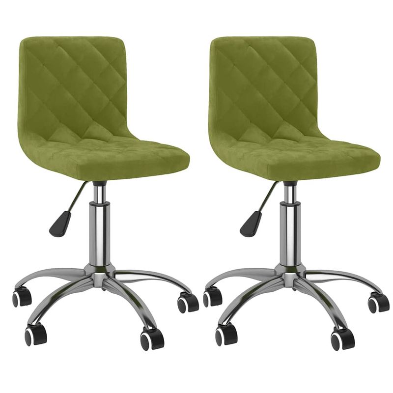 Foto van The living store draaibare eetkamerstoelen - fluweel - lichtgroen - 40 x 43 x (76 - 87.5) cm