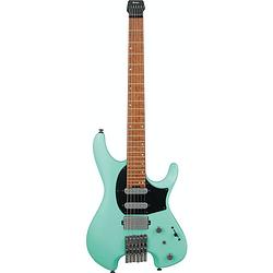 Foto van Ibanez q series q54-sfm sea foam green matte headless elektrische gitaar met gigbag