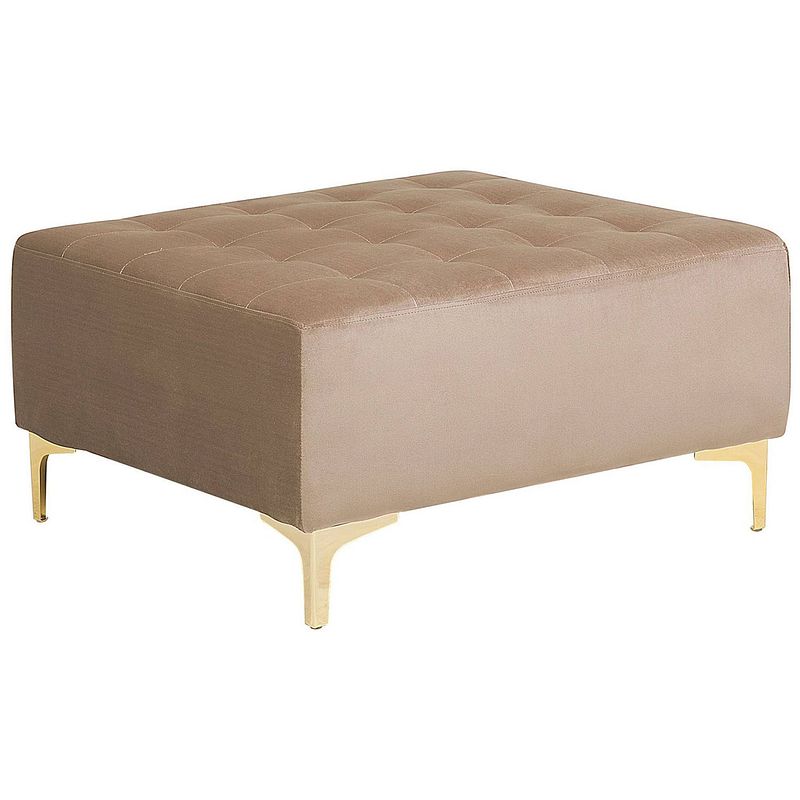 Foto van Beliani aberdeen - hocker-beige-fluweel