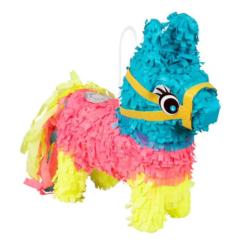 Foto van Boland mini-piñata ezel 20 x 18 cm papier blauw/roze/geel