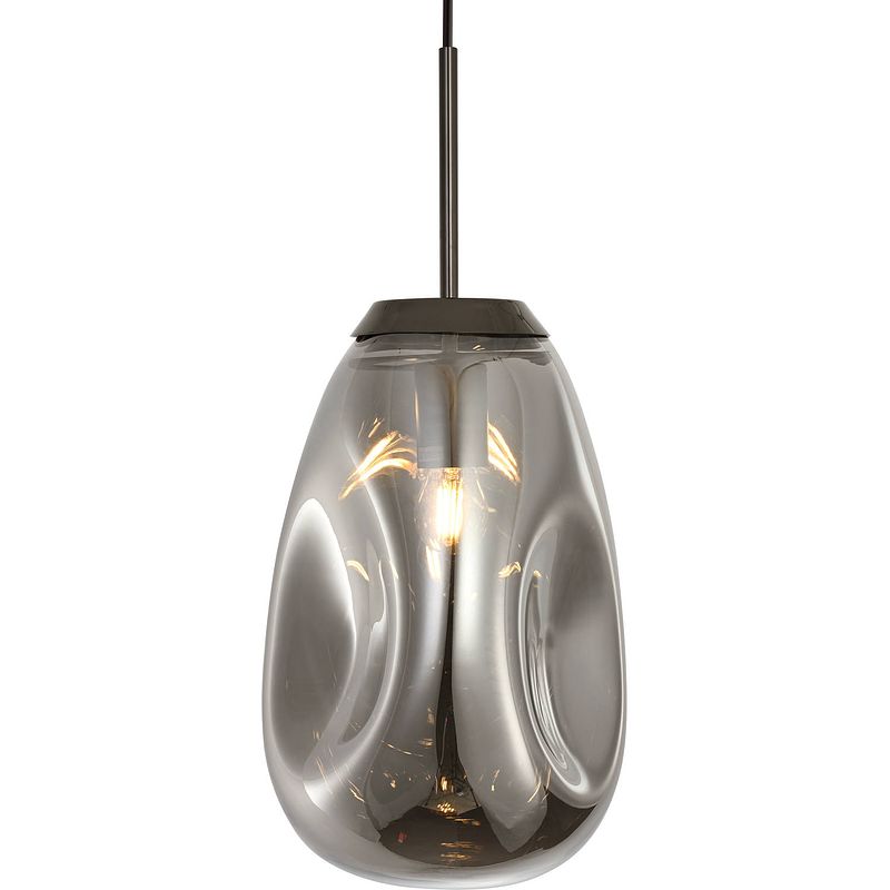 Foto van Leitmotiv hanglamp 22 cm e27 glas 40w zilver