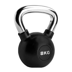 Foto van Ryzor kettlebell - 8 kg - rubber - zwart