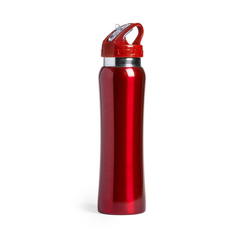 Foto van Luxe drinkfles/waterfles 800 ml rood van rvs - drinkflessen