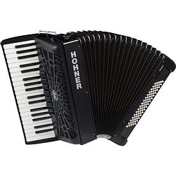 Foto van Hohner bravo iii 80 zwart, silent key accordeon