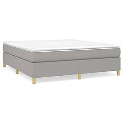 Foto van The living store boxspringbed - pocketvering - middelhard - multiplex lattenbodem - lichtgrijs - 203x180x35cm - the