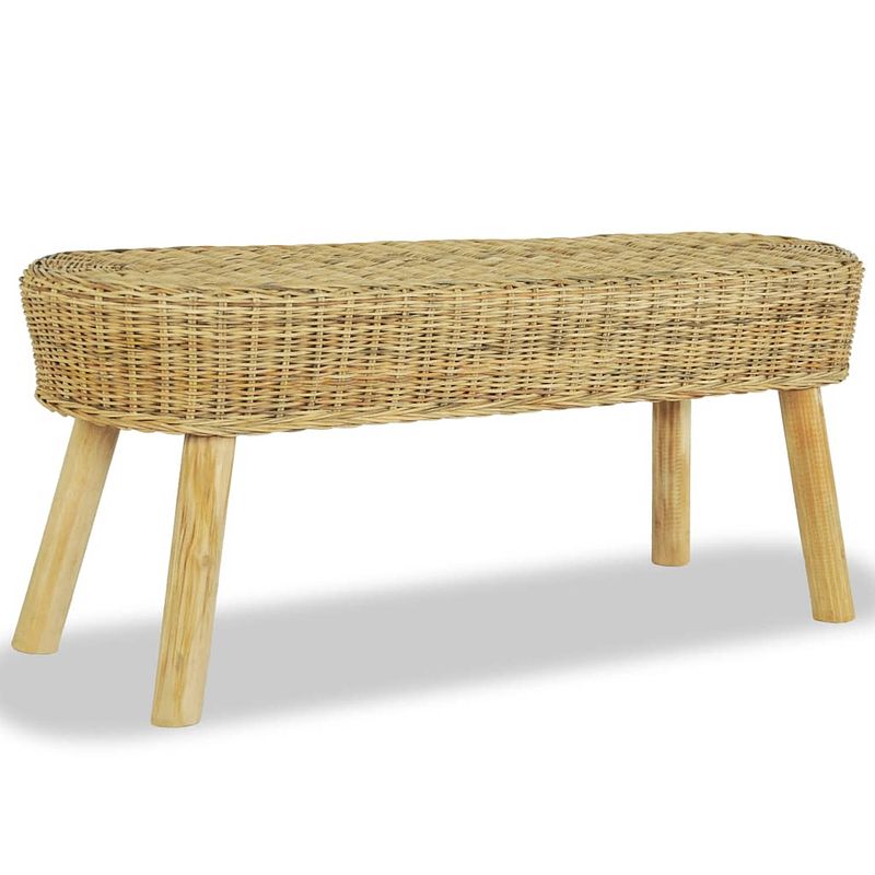 Foto van Vidaxl halbankje 110x35x45 cm natuurlijk rattan