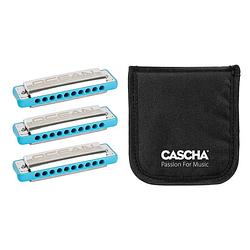 Foto van Cascha hh 2345 ocean rock blues set van 3 diatonische mondharmonica'ss c-g-a blauw