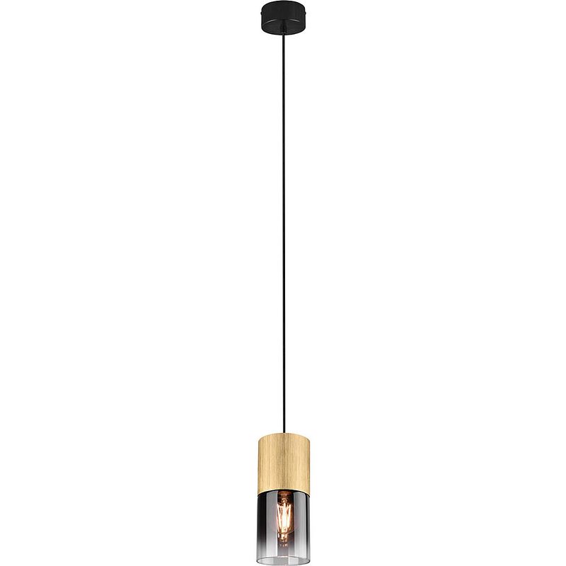 Foto van Led hanglamp - trion roba - e27 fitting - 1-lichts - rond - mat goud - aluminium