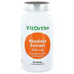 Foto van Vitortho rhodiola extract 500mg capsules 60st