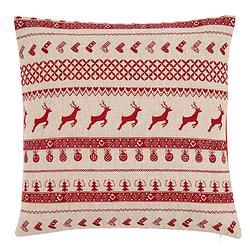 Foto van Haes deco - kerst kussenhoes 40x40 cm - rood - collectie: nordic christmas - sierkussen, kussenhoes