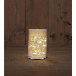 Foto van Anna'ss collection - b.o.t. cylinder glass baroque matt white 10x15 cm 8led