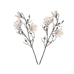 Foto van 2 stuks magnolia beverboom kunstbloemen takken 90 cm decoratie - kunstplanten