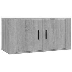 Foto van The living store tv-meubel wandgemonteerd grijs sonoma eiken 80x34.5x40cm