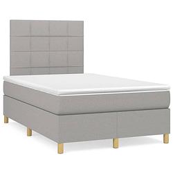 Foto van The living store boxspringbed - comfort - bed - 203x120x118/128 cm - lichtgrijs