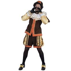 Foto van Piet verkleed kostuum luxe 4-delig - bruin - voor volwassenen 52-54 (l/xl) - carnavalskostuums