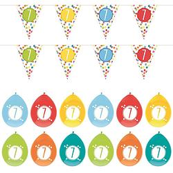 Foto van Leeftijd verjaardag 7 jaar geworden feestpakket vlaggetjes/ballonnen - feestpakketten