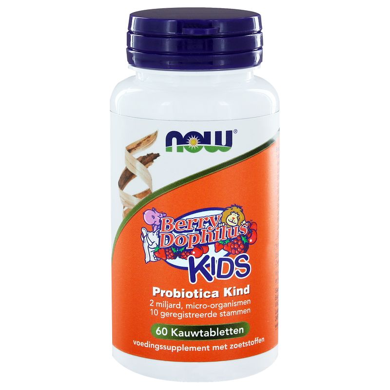 Foto van Now berrydophilus kids probiotica kauwtabletten