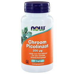Foto van Now chromium picolinaat 200mcg capsules