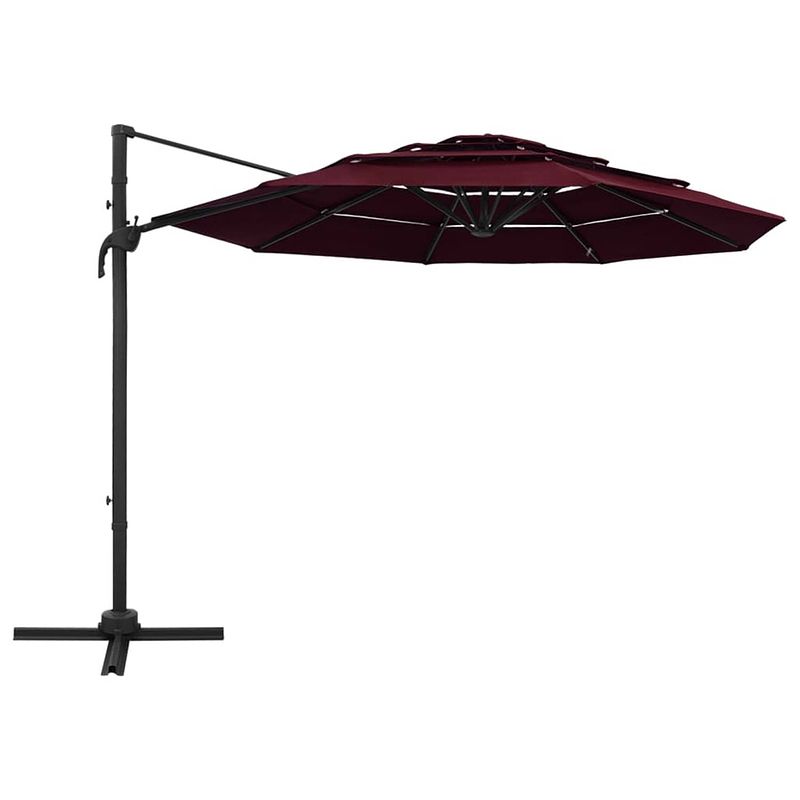 Foto van The living store parasol - bordeauxrood - 300 x 300 x 247 cm - uv-beschermend