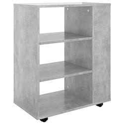 Foto van The living store verrijdbare kast - betongrijs - 60 x 35 x 75 cm - spaanplaat