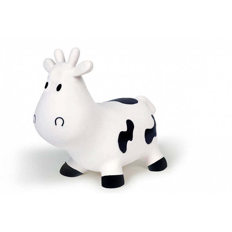 Foto van Bs toys skippykoe jumping cow 50 cm wit/zwart