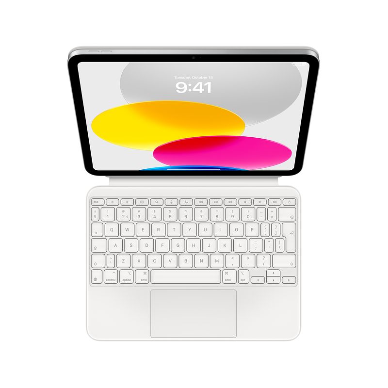 Foto van Apple magic keyboard folio voor ipad (2022) tablethoesje zilver