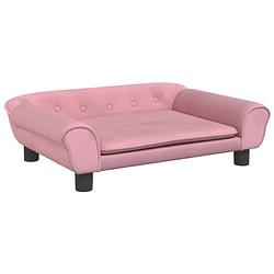 Foto van The living store hondenbank fluweel - roze - 70x48x22 cm - 50 kg draagvermogen