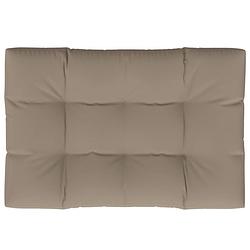 Foto van The living store palletkussen - polyester - 120 x 80 cm - zachte vulling - voor binnen en buiten gebruik - taupe kleur