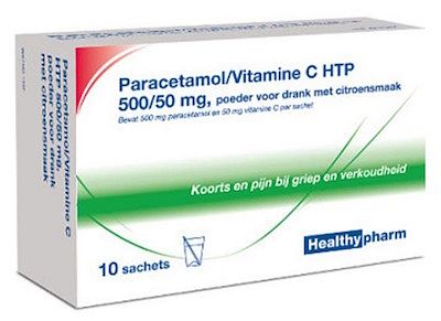 Foto van Healthypharm paracetamol vitamine c sachet 10st