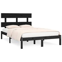 Foto van The living store bedframe - grenenhout - 205.5 x 205.5 x 31 cm - zwarte kleur