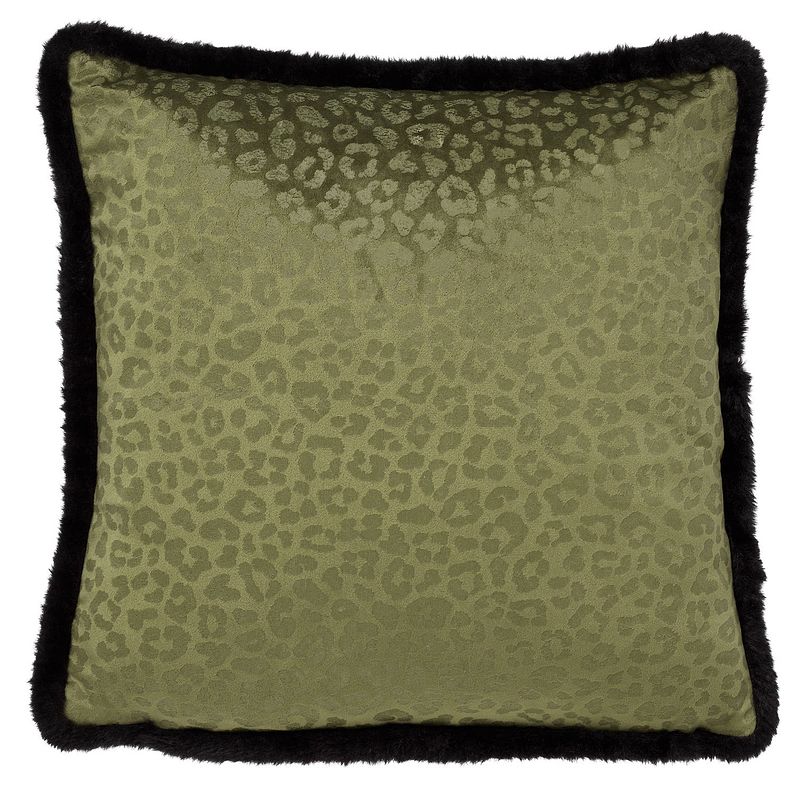 Foto van Dutch decor cheeta - sierkussen met dierenprint 45x45 cm chive - groen - groen