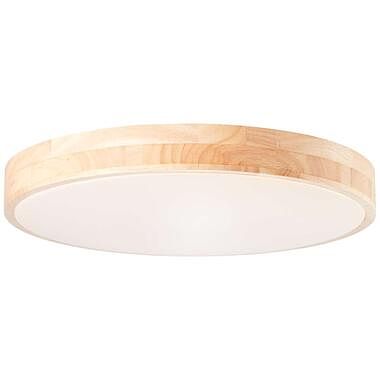 Foto van Brilliant plafondlamp slimline - led - houtlook - 49 cm - leen bakker