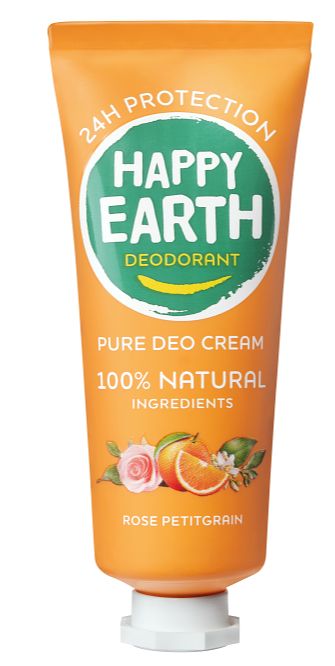 Foto van Happy earth pure deo cream rose petitgrain