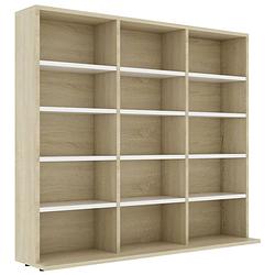 Foto van Vidaxl cd-kast 102x23x89,5 cm spaanplaat wit en sonoma eikenkleurig