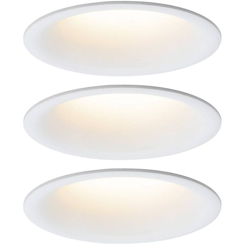 Foto van Paulmann cymbal led-inbouwlamp voor badkamer set van 3 stuks 18 w ip44 wit (mat)