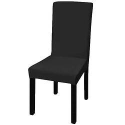 Foto van Vidaxl 6 st stoelhoezen recht stretch zwart