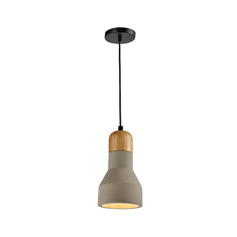 Foto van Quvio hanglamp hout en beton - quv5047l-grey