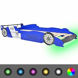 Foto van Vidaxl kinderbed raceauto met led-verlichting blauw 90x200 cm